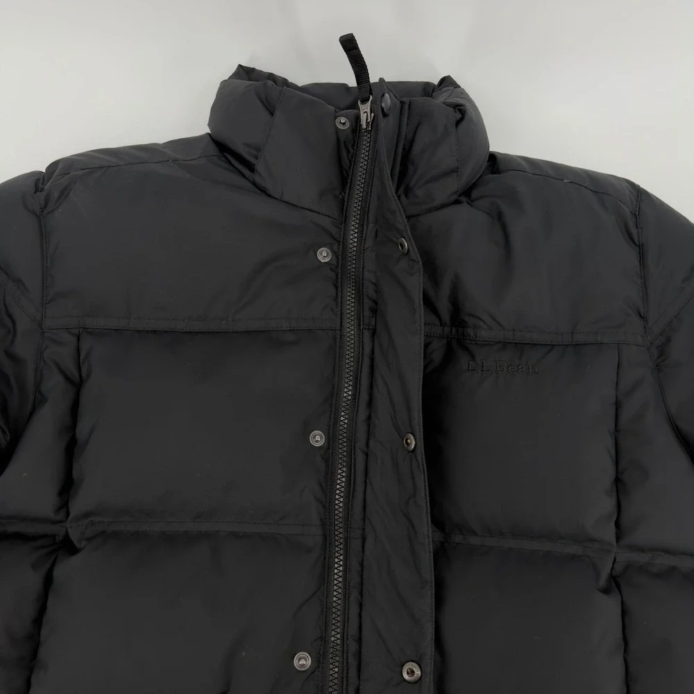 LL Bean Mens‎ Medium Black Downtek Pertex Insulated Puffer Coat Parka No Hood